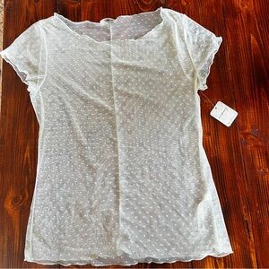 Free People Sheer Dotted Blouse